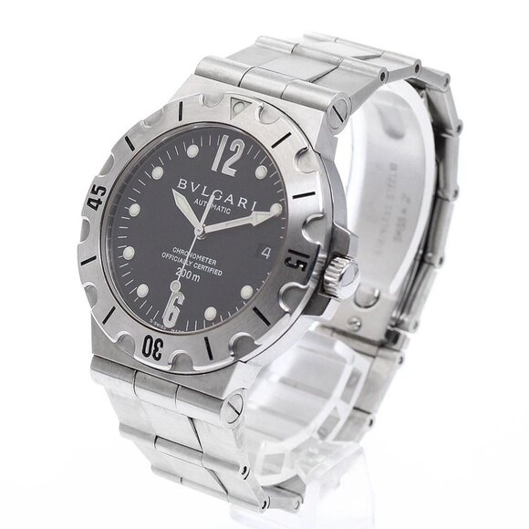 BVLGARI Diagono Scuba SD38S Date black Dial Automatic Men's Watch - Picture 8 of 12